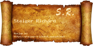 Steiger Richárd névjegykártya